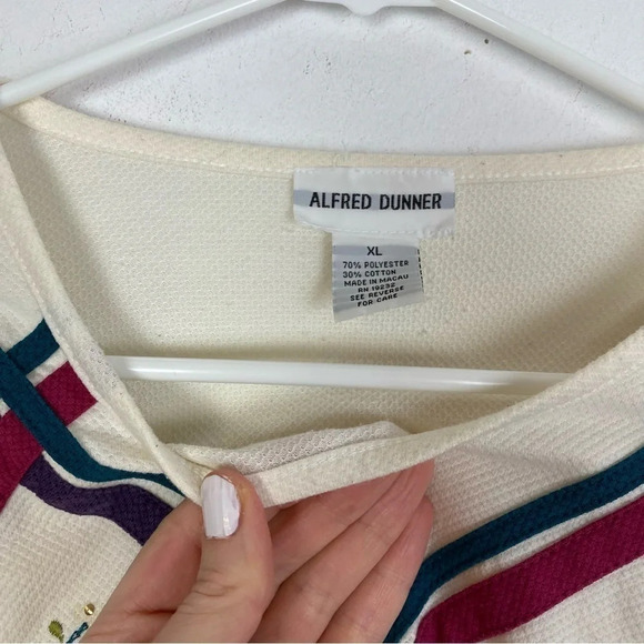 Vintage 90s Granny Top Sweatshirt Tunic Shirt Womens XL Embroidered Floral - Picture 14 of 14